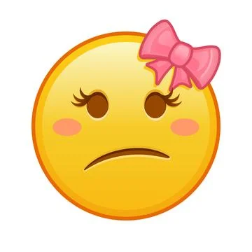 Female embarrassed face Large size of yellow emoji smile Stock-Illustration