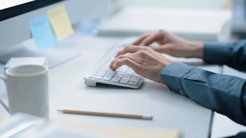Female employee working in the office Stock Footage 89197893