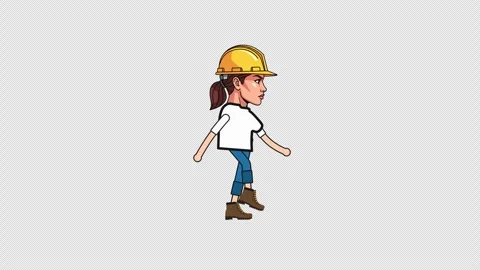 Female Engineer Cartoon Walking Vídeos de archivo 314426452