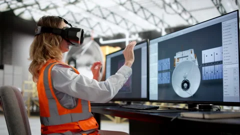 Female Engineer Designing Solar-powered Satellite Stock Footage 329301195