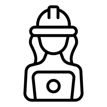 Female engineer icon outline vector. Person work 스톡 일러스트