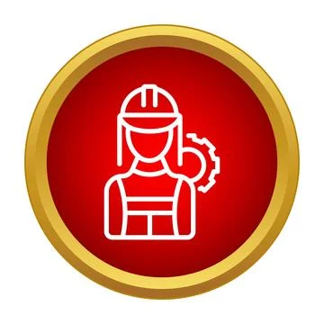 Female engineer icon representing industry and construction worker Illustrazione stock