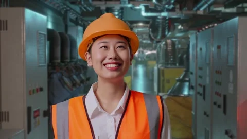 Female Engineer Looking Around In Engine Control Room Stock Footage 292369005