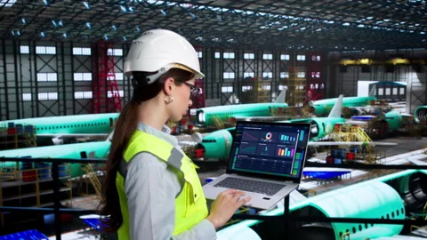 Female Engineer Scada Software On Laptop Computer Stock Footage 335455258