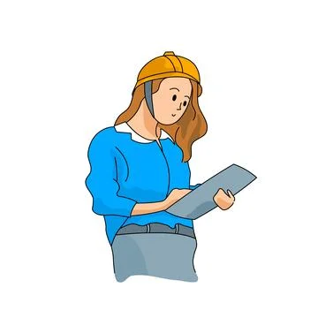 Female engineer simple illustration  库存插图