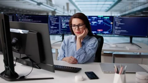 Female Engineer Struggling With Burnout Stock Footage 321552989