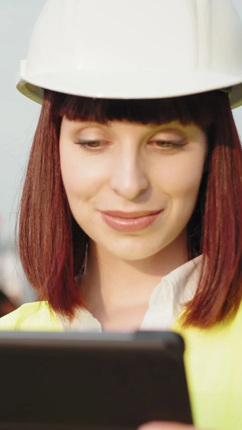 Female Engineer with Tablet Stock Footage 317429614