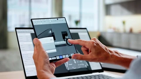 Female Engineer Using 3D CAD Software Stock Footage 317855048