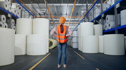 A Female Engineer While Standing With Arms Akimbo at Polymer Plant Stock Footage 334533752