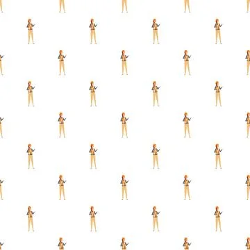 Female engineer worker repeating pattern seamless background 库存插图