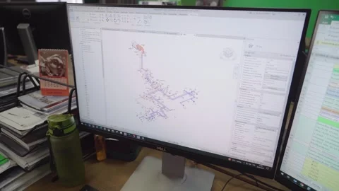 Female engineer works on a project on a computer Stock-Footage 252033053