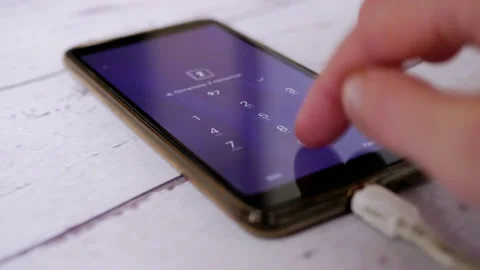 Female Enters a Digital PIN Code on Screen of a Smartphone to Unlock a SIM Card 스톡 동영상 172430168