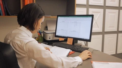 Female entrepreneur working at the computer Vídeos de archivo 120458103