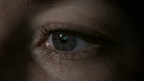 Female eye in the dark Stock Footage 69795555
