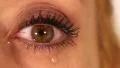 Female eye expression closeup - tears,cry HD Footage