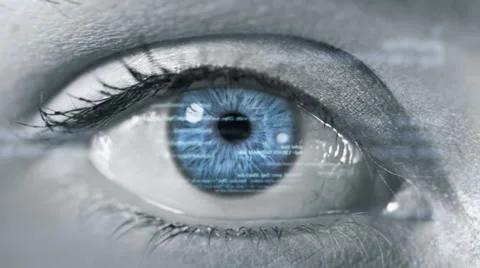 Female eye with program code. Futuristic. Blue and green. 2 colors in 1 file. 動画素材 54855174