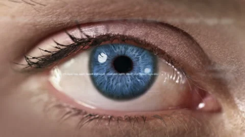 Female eye with program code. Futuristic. Technology. Blue. 2 colors in 1 file. 動画素材 59585917