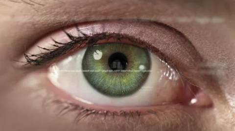 Female eye with program code. Futuristic. Technology. Green and blue. 2 in 1. 動画素材 59586354