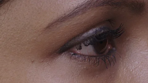 Female Eye Side Stock Footage 128840414