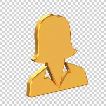 Female Face 3D Icon Isolated on Transparent Background Stock Illustration