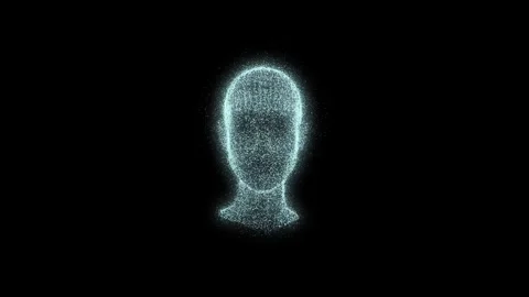 Female face digital front Stock Footage 343870071