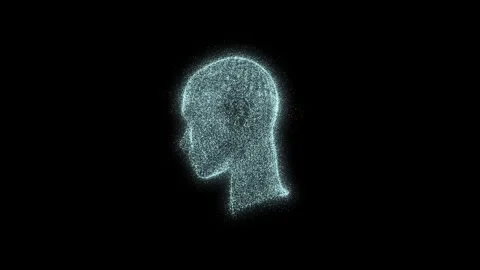 Female face digital side Stock Footage 343870088