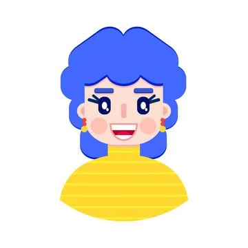 Female face in flat style Stock Illustration