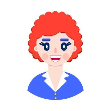 Female face in flat style Stock Illustration