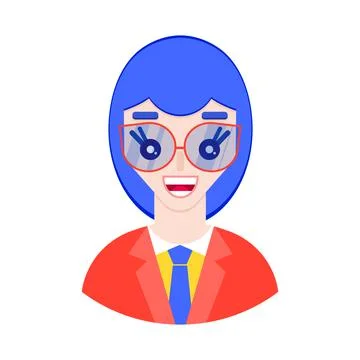 Female face in flat style Stock Illustration