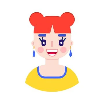Female face in flat style Illustrazione stock