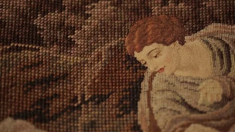 Female face in mural Stock Footage 77048410