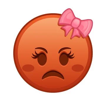 Female face pouting lips Large size of red emoji smile Stock-Illustration