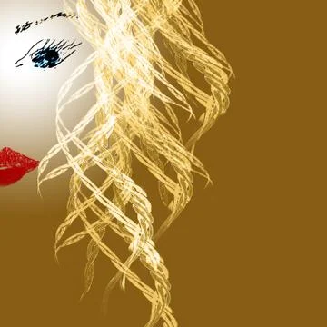 Female face side view Illustrazione stock