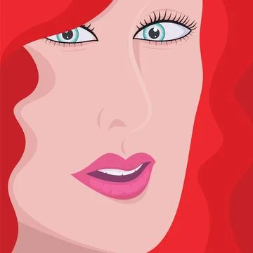 Female face vector illustration concept design template Stock Illustration