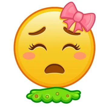 Female face vomiting Large size of yellow emoji smile Stock-Illustration