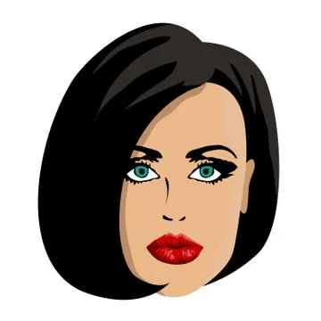 Female face on white background Stock Illustration