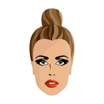 Female face on white background vector illustration Stock Illustration