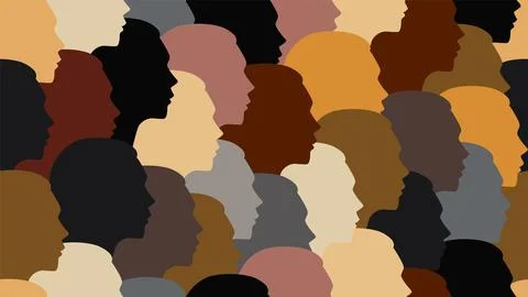 Female faces seamless texture Stock Illustration