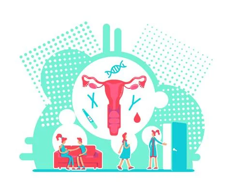 Female fertilization flat concept vector illustration Stock Illustration