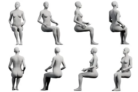 Female figure model sitting in studio 스톡 일러스트