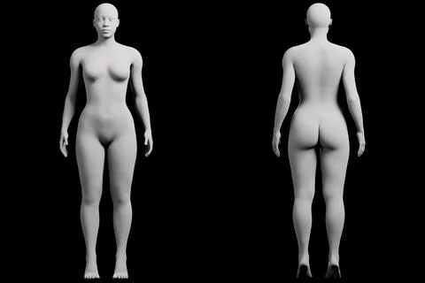 Female figure model in studio grid Stock Illustration
