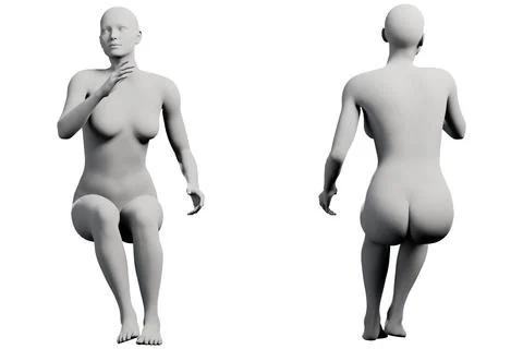 Female figure model in studio grid Stock Illustration