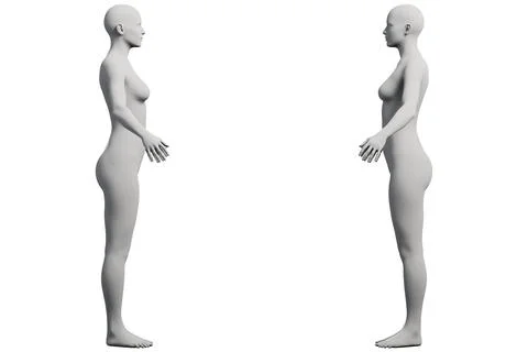 Female figure model in studio multiview collage Ilustração Stock