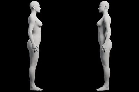 Female figure model in studio pose collage イラスト素材