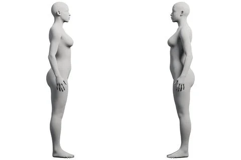 Female figure model in studio pose collage Illustrazione stock