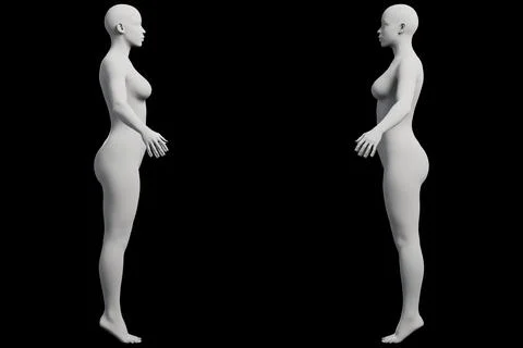Female figure model in studio pose collage Ilustração Stock