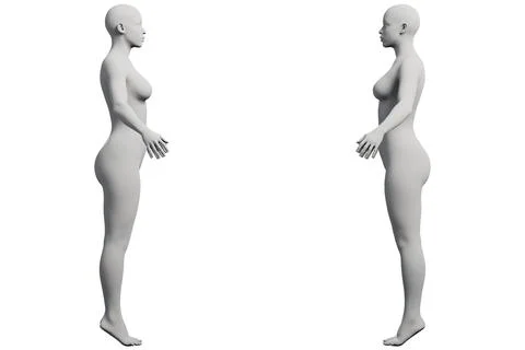 Female figure model in studio pose collage Stock Illustration