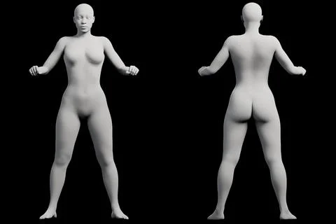 Female figure model in studio pose Stock Illustration