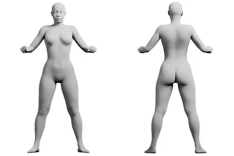 Female figure model in studio pose 스톡 일러스트