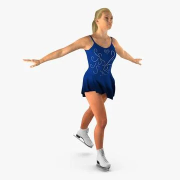 Female Figure Skater 2 Dancing 3D Model